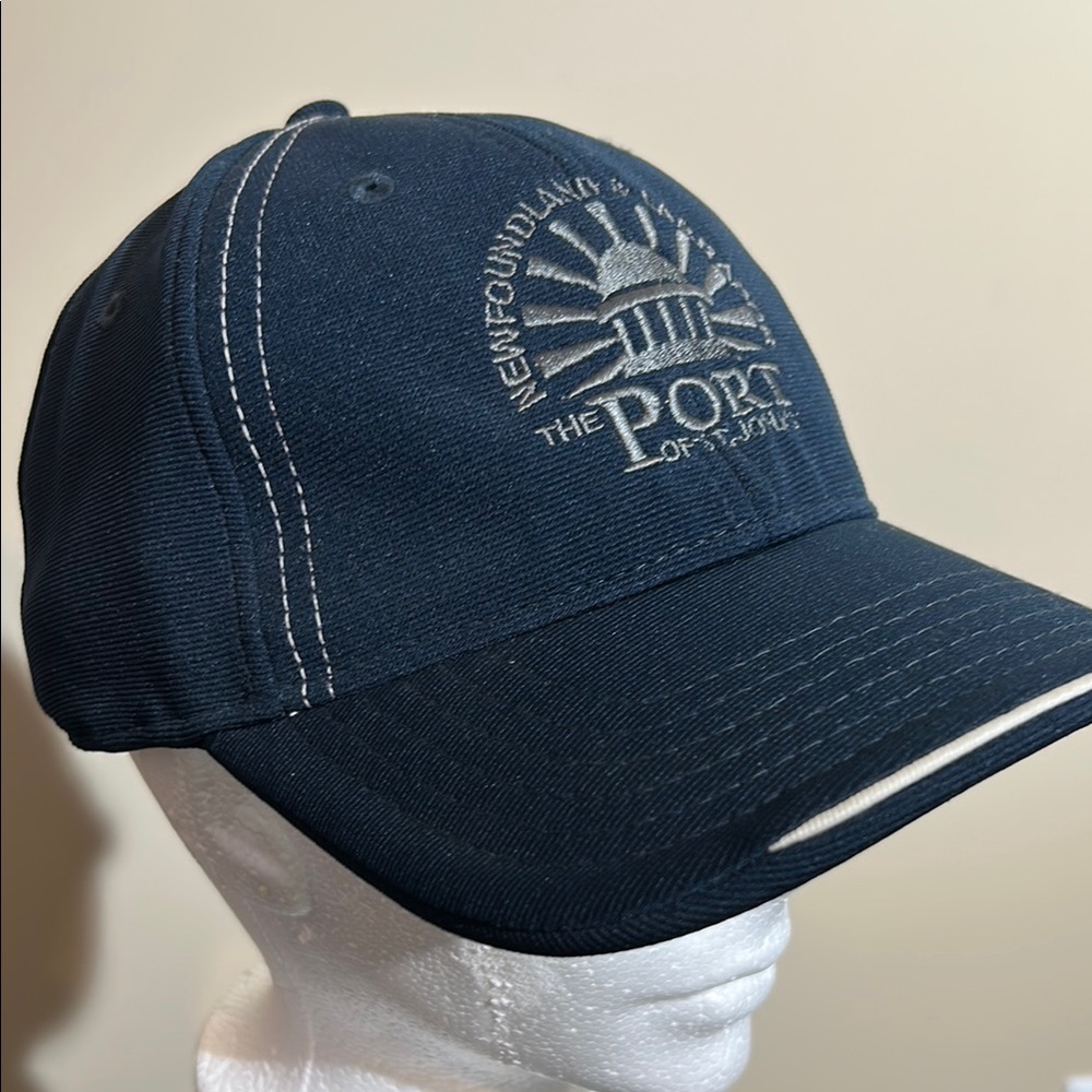 Baseball Cap, Port of St. John’s, Embroidered, Navy Blue, Velcro Adjustable Size